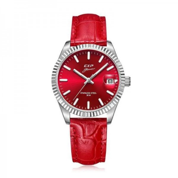 Expedition 6865 Silver Red Leather Lady LDLSSRE